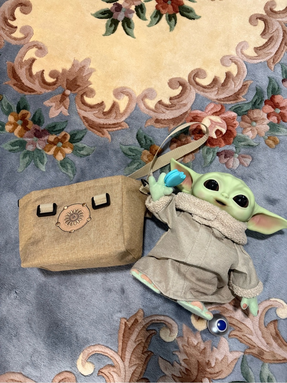 Grogu with carrying bag